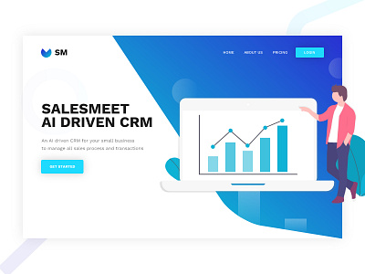 Salesmeet Landing Page branding design illustration interaction design landing design landing page landing page concept typography ui ux web website