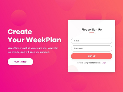 Signup Landing Page animation app design flat illustration interaction design landing design landing page landing page concept ui ux web website