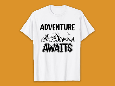 Adventure awaits SVG T-Shirt Design design hiking hiking t shirt illustration svg svg design svg t shirt t shirt