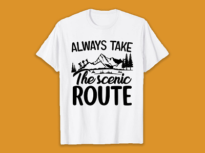 Always take the scenic route SVG T-Shirt Design design hiking hiking t shirt illustration svg svg design svg t shirt t shirt t shirt design