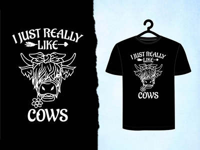 I Just Really Like Cow T shirt Design