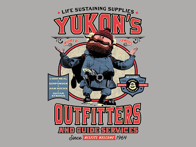 Yukon's Outfitters badge branding design graphic design illustration logo retro tshirt typography vintage