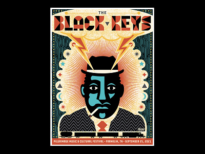 The Black Keys. Pilgrimage Festival poster 2021. black keys blues branding design graphic design illustration poster