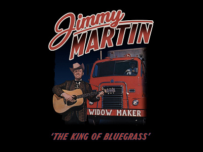 Jimmy Martin, The King of Bluegrass badge bluegrass branding countrymusic design graphic design illustration retro trucker tshirt