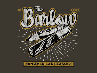 Barlow Knife tee design americana badge branding design graphic design illustration logo pocketknife retro vintage