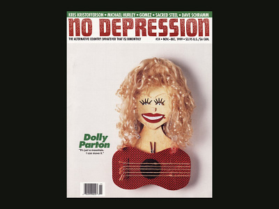 Dolly Parton construction for No Depression magazine cover #24 cover coverart design dolly dollyparton graphic design illustration magazine mixedmedia retro