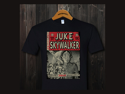 Band Merchandise for Juke Skywalker badge branding design graphic design illustration logo magazine parody retro scifi vector vintage