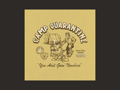 Camp Quarantine retail tee design badge branding covid design graphic design illustration logo quarantine retail retro tshirt vector