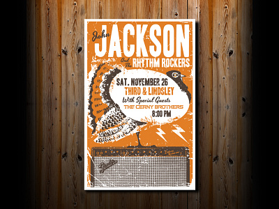 John Jackson Thanksgiving show poster badge branding design graphic design illustration logo music posterdesign retro rocknroll vector