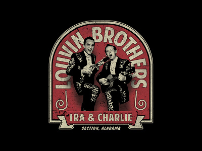 The Louvin Brothers badge branding countrymusic design graphic design illustration logo louvinbrothers retro tshirt vector