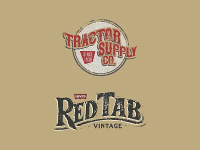 TSC and Levi's logo designs badge branding design graphic design illustration labels levis levistraussco logo retro tractorsupplyco vector