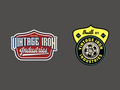 Vintage Iron Hot Rod logos automobile badge branding custom design graphic design hotrod illustration logo retro vector vintage