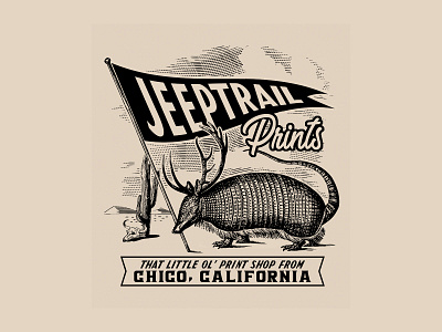 Armadillope tee design for my pal Tom at Jeeptrail Prints.