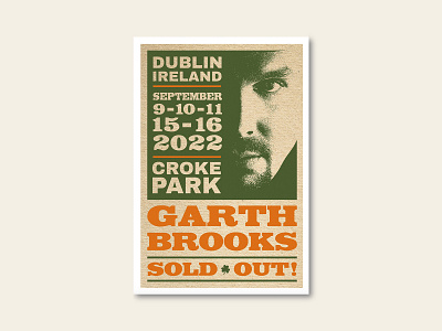 Garth Brooks. Croke, Ireland concert poster design badge branding country music design garth brooks graphic design illustration logo retro rock poster vector