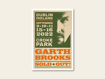 Garth Brooks. Croke, Ireland concert poster design