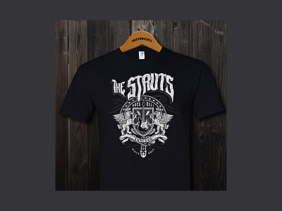Merch design for The Struts. badge branding concert tee design graphic design illustration logo merch retro rock n roll the struts vector