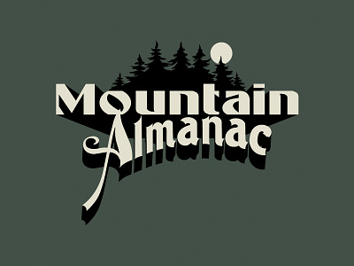 Mountain Almanac logo. badge branding design graphic design illustration logo merch music outdoors retro screen printing tourism tshirts typography vector
