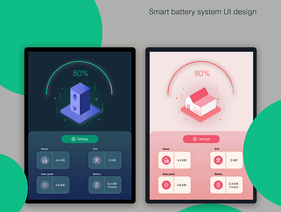 Smart battery system UI design app branding dashboard data visualization design icon illustration iot ui web