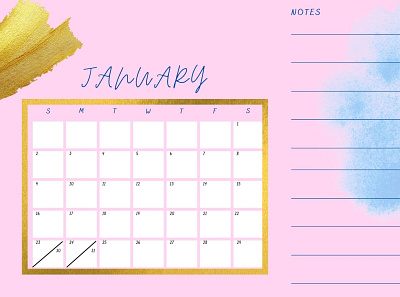 Cindy's Castle Themed January 2022 Canva Calendar Template