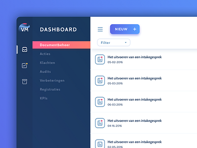 *Work in Progress* app gradient manager menu side ui ux vision web