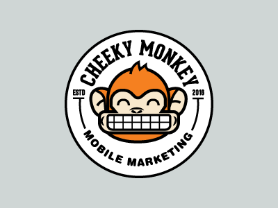 Cheeky Monkey smile cheesy circle brand identity logo badge cheeky monkey