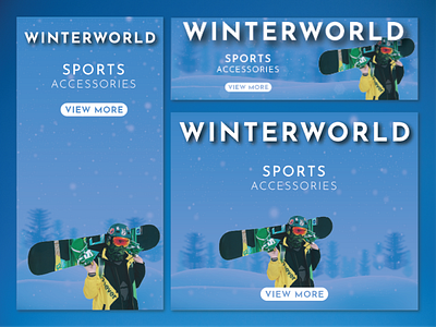 Banner Ad for winter sports banner ads branding graphic design logo social media typography ui