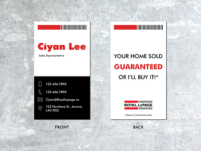 Business Card For Real Estate Agent branding business card design graphic design logo marketing print real estate stationary typography