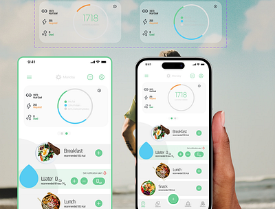 Calories counter & Tracker branding design ui ux