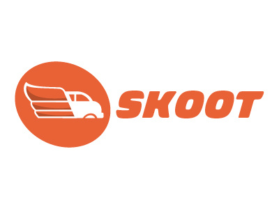 Logo Concept for an Airport Shuttle Company (02) airport logo orange shuttle skoot van wheel wing