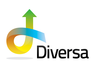 Logo for Diversa arrow brand d depth diversa rainbow shadow