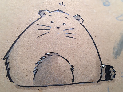 Furball cat cute fluffy furry illustration round sketch