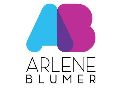 Logo for Arlene Blumer || Marketing Specialist a b blue logo marketing mauve purple
