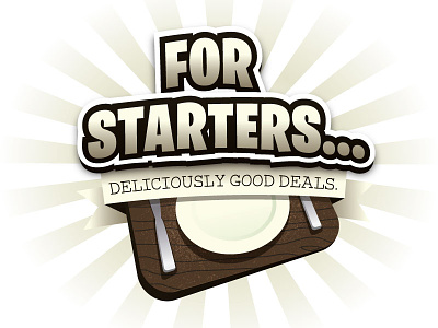 For Starters... Logo Concept (02) app beer cutlery deal drinks food for starters illustrator iphone logo mobile social table vector