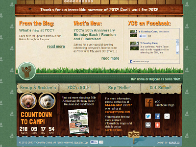 New Site Design for the YCC Summer Camp - 01 camp country fun natural redesign site summer camp texture wood wordpress ycc ymca