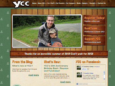 New Site Design for the YCC Summer Camp - 02 camp country fun natural redesign site summer camp texture wood wordpress ycc ymca