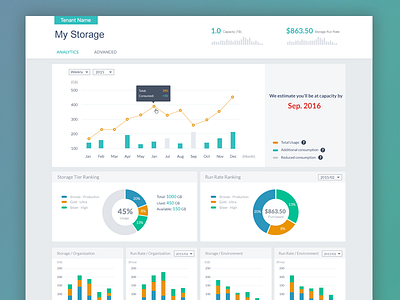 Dashboard - Storage Analytics analytics chart dashboard data ui