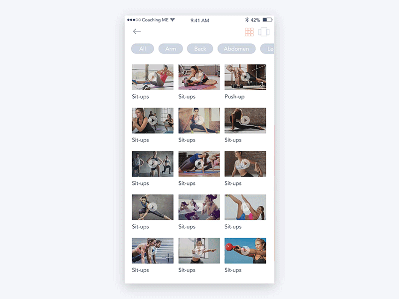 Fitness App - Workout animation app coach fitness health interaction mobile prototype ux workout