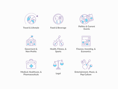 Writing Topic Icons icon illustration lifestyle outline purple vector