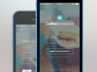 CoffeeEnterprise - Login app blur flat ios iphone app login register