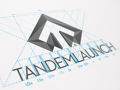 Tandem Launch Geometry brand brandmark geometry kerning logo mark type