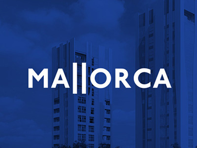 Mallorca blue logo menta picante minimalist skyscrapers towers