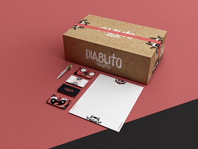 Diablito Maldito branding business candy cards devil evil logo red stationary