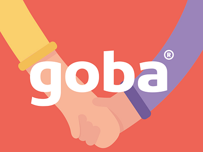 Goba brand branding flat hands ilustrations logo logotype menta picante orange real estate