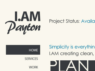 I.AM Payton Homepage blue clean grey simple