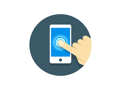 Touchscreen circle finger hand illustration minimalism phone touch