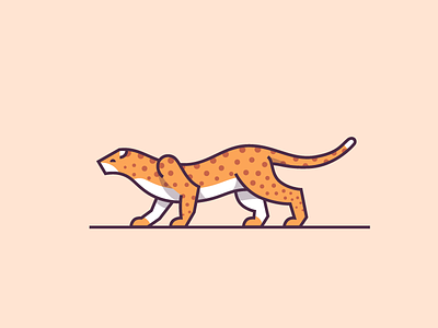 Leopard animal cat illustration jungle leopard linework nature royal speed vector