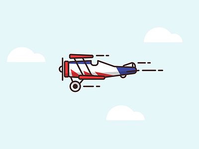 Biplane for show biplane flight game illustration linework mobile plane show sky unity vector