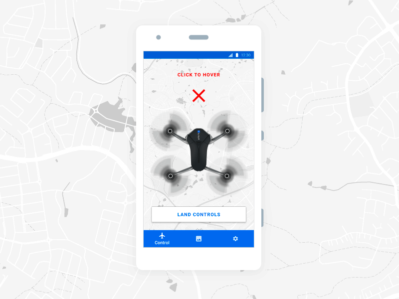 Drone tracking app controller drone gif map material motion quadrocopter ui ux