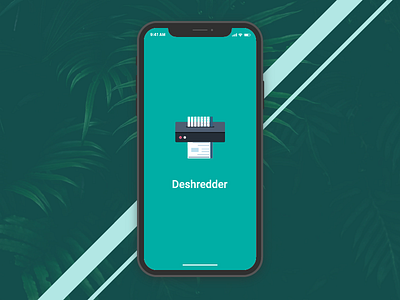 Deshredder app illustration ios iphone x logo minimalism mobile ui ux vector