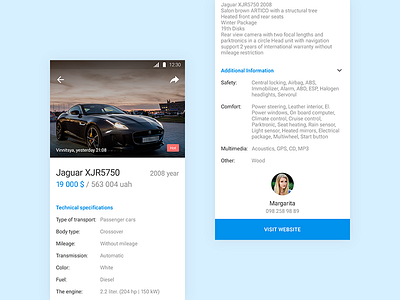 Car sale app car design interface material messenger mobile sale ui ux
